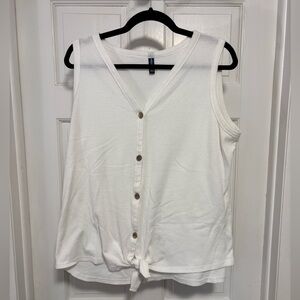 White button-up tank